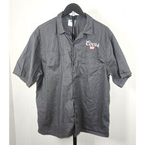 Coors Banquet Rodeo Shirt Mens Large Gray Button Up Western Beer Logo L